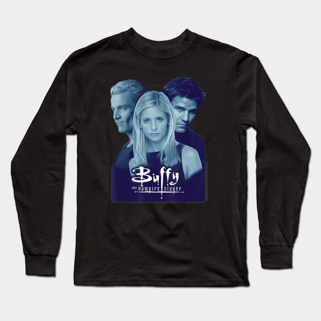 Buffy the Vampire Slayer Buffy Angel Spike Photo Long Sleeve T-Shirt by defreitasysou